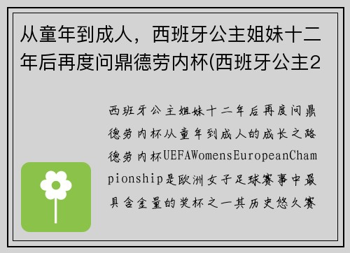 从童年到成人，西班牙公主姐妹十二年后再度问鼎德劳内杯(西班牙公主2020)